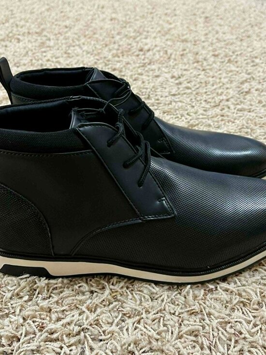 ALDO Men’s Lace-Up Chukka Dress Boots Shoes Black, Size 10.5 M (New) main image 8